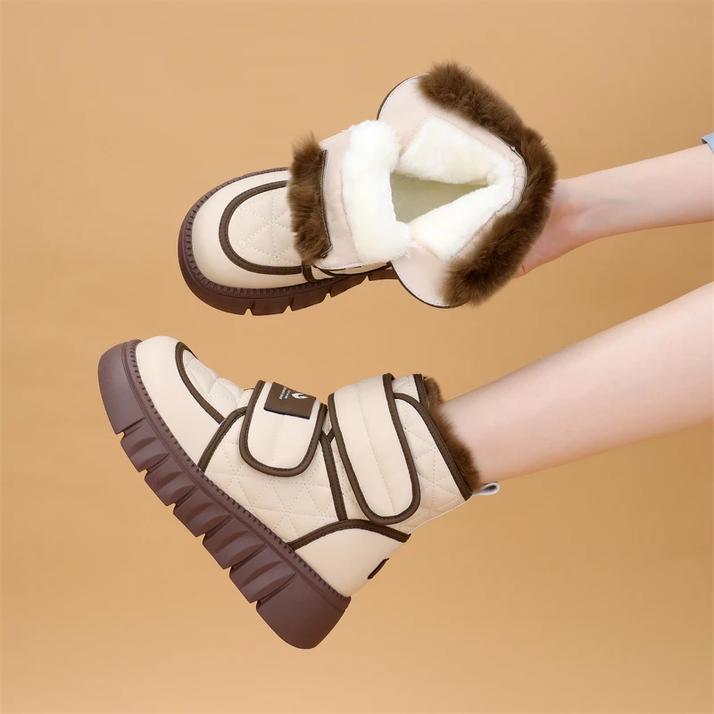 雪地靴女冬季加绒保暖东北大棉鞋零下40度户外防滑抗寒棉靴防水