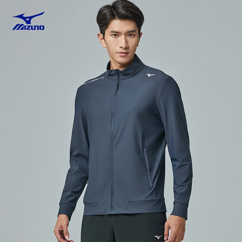 Mizuno/美津浓简约春跑步弹力立领针织男士运动户外休闲ESSENTIAL