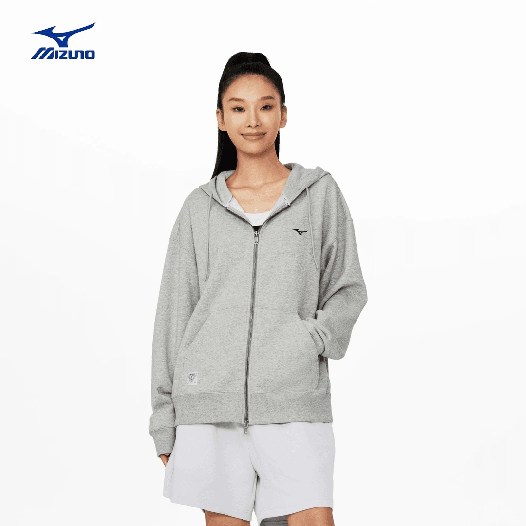 Mizuno/美津浓春秋款长袖休闲透气落肩宽松时尚连帽卫衣 K2CC43D1