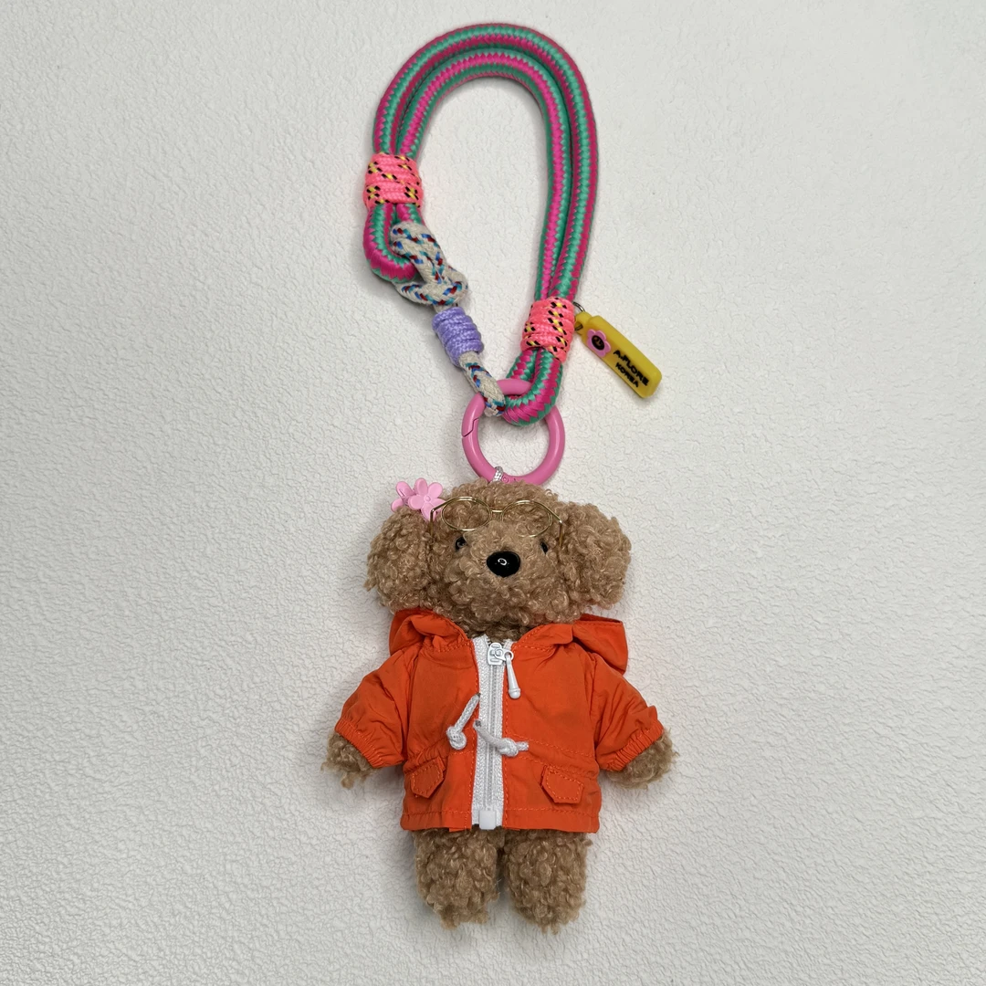 A.FLORE韩国原创手工可爱包包挂件挂饰花花发夹橙色风衣眼镜小狗