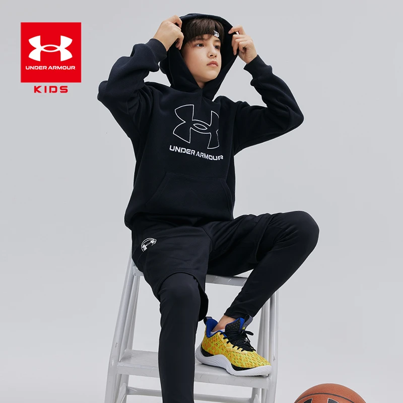 Under Armour/安德玛童装儿童加绒卫衣摇粒绒套头连帽运动上衣