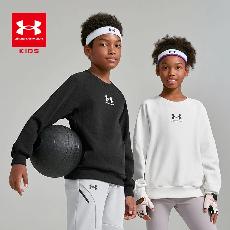 安德玛童装男女童圆领长袖卫衣宽松透气休闲套头长袖T恤251103131