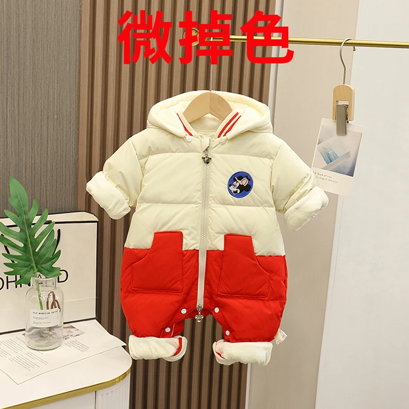 婴儿连体羽绒服男女宝宝冬季哈衣婴幼儿羽绒加厚外出抱衣21a167