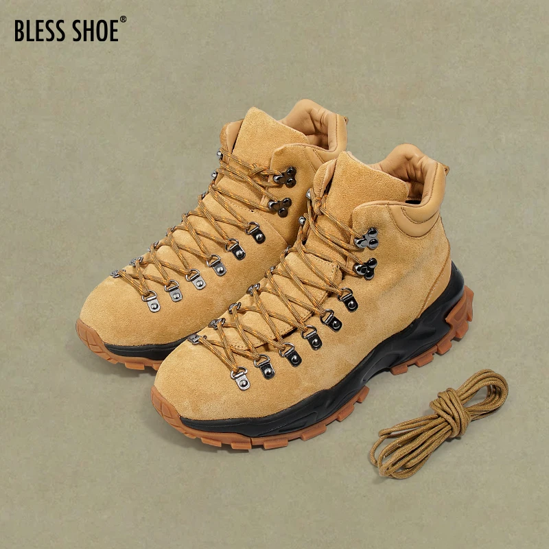 BLESS SHOE 24SS Mountains Lite 高帮登山靴真皮户外休闲男鞋