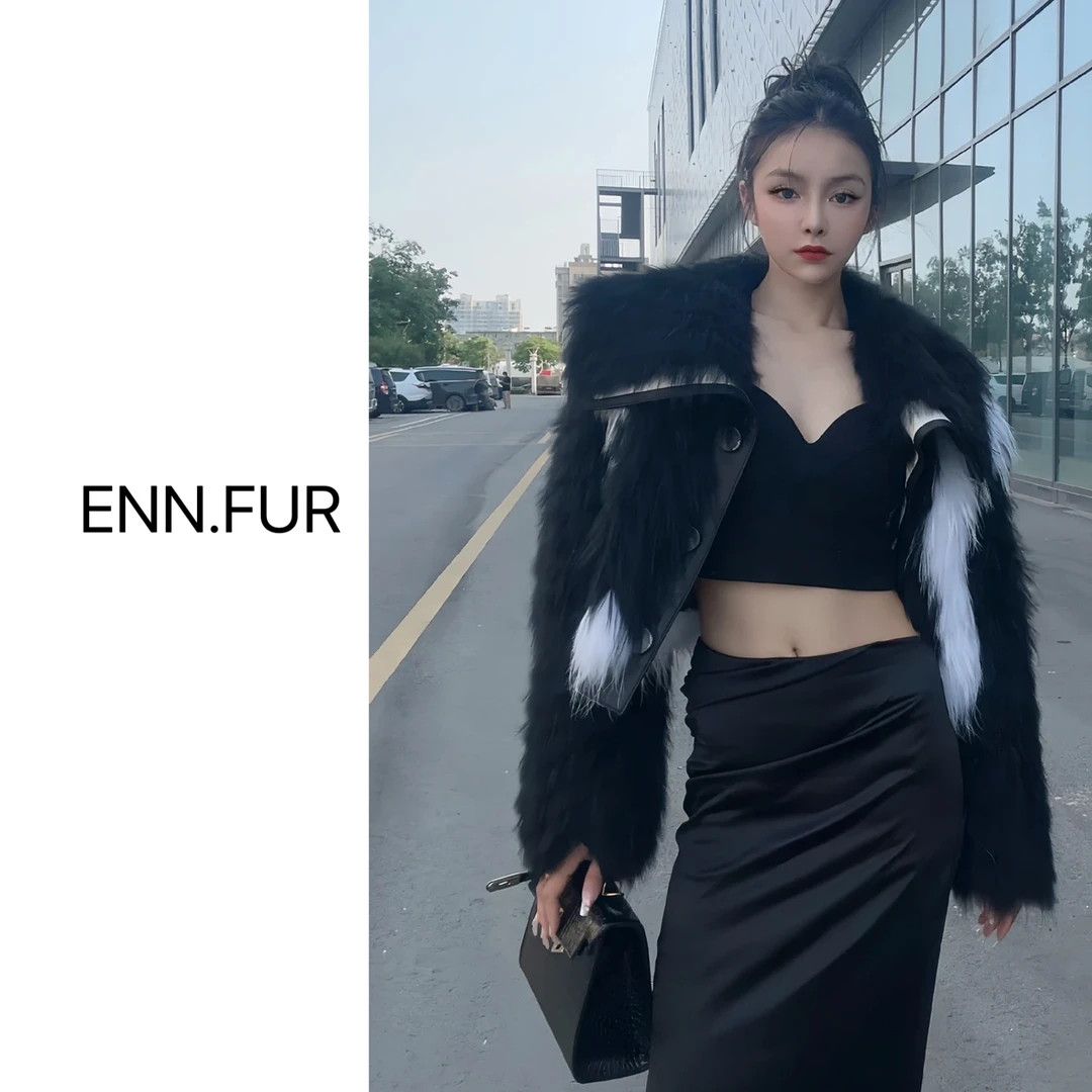 【依恩】心动女郎-原版大翻领冬季设计师轻奢皮草时尚毛皮草气质