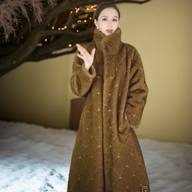 Miss TuTu  2024新款冬季皮毛一体上档次又保暖毛毛草草大衣