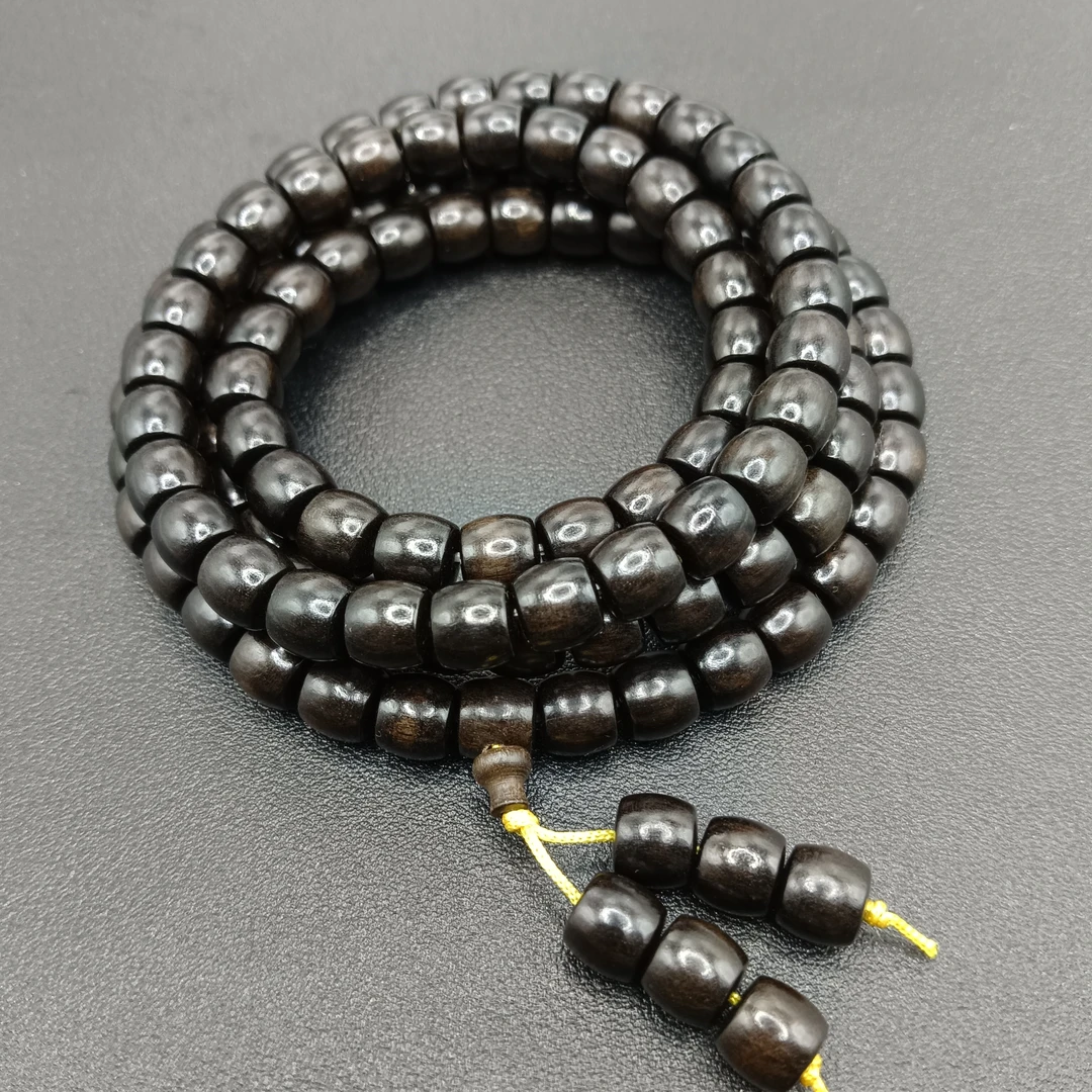 【杨总】黑金龙鳞贡木0.8桶珠多圈手串
