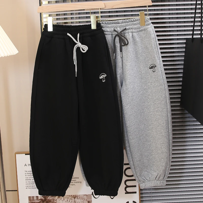 【西西家】儿童加绒卫裤2024新款男女童秋冬装长裤百搭宽松休闲裤潮