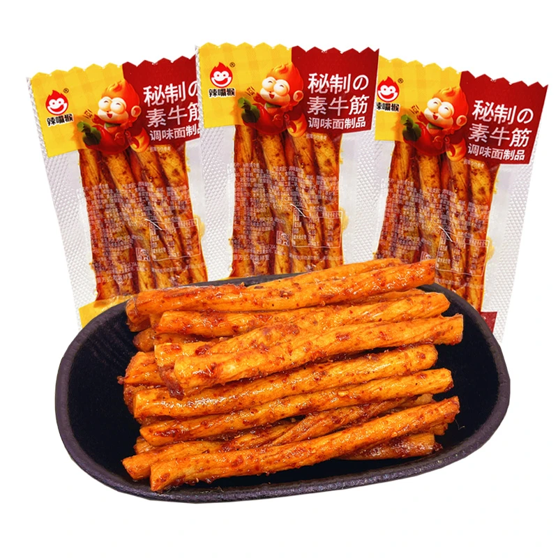 辣嘴猴素牛筋辣干子味零食素鸡丁香辣丝辣片辣味学生休闲小吃礼包