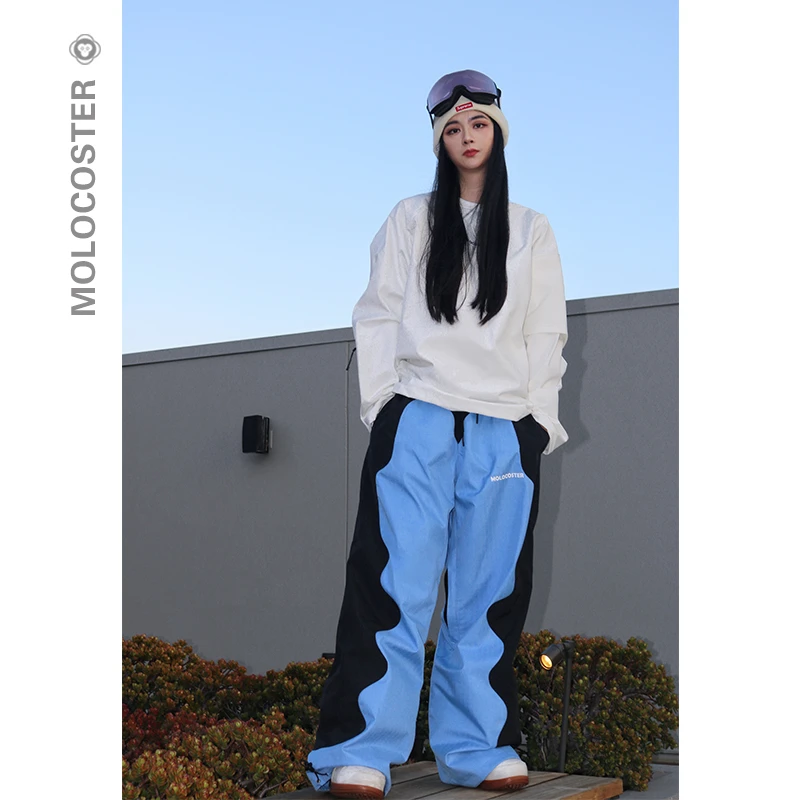 Molocoster西猿【波浪牛仔雪裤】雪服宽松防水保暖牛仔拼接滑雪裤