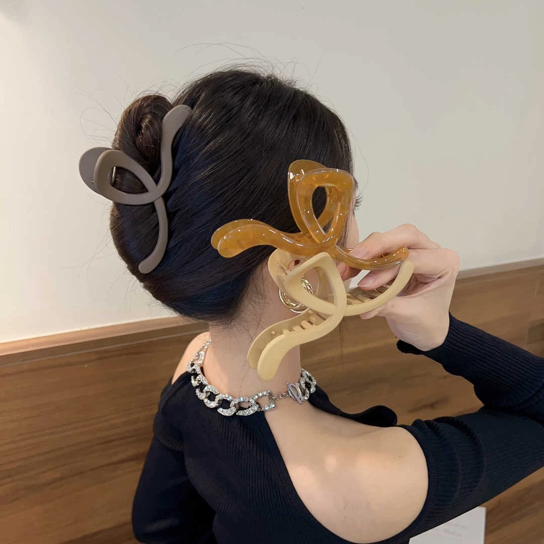 美拉德设计感线条感韩式简约ins气质百搭大抓夹优雅法式韩系网红