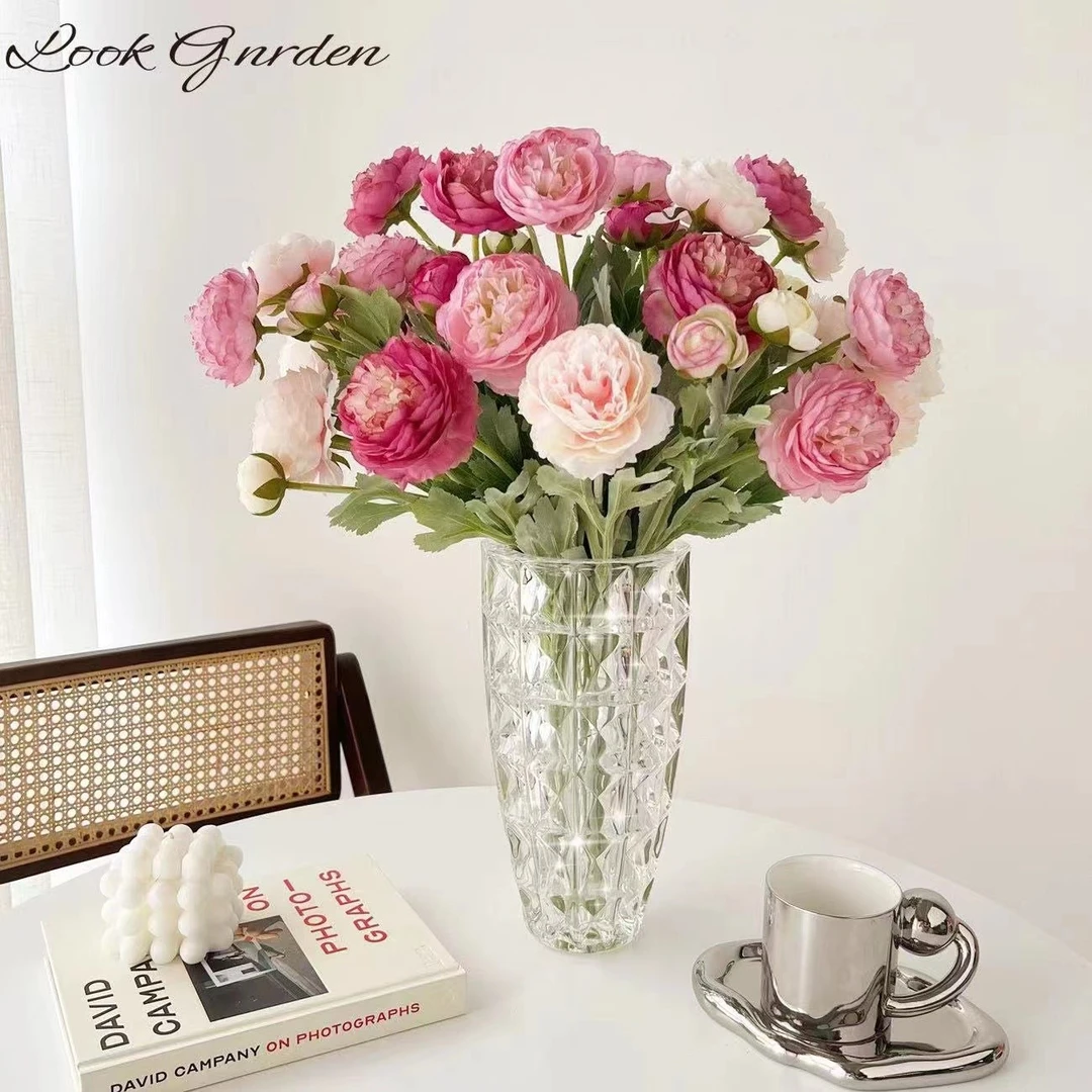 【小乌龟的窝】植绒露莲仿真花设计师款客厅餐桌艺术摆件