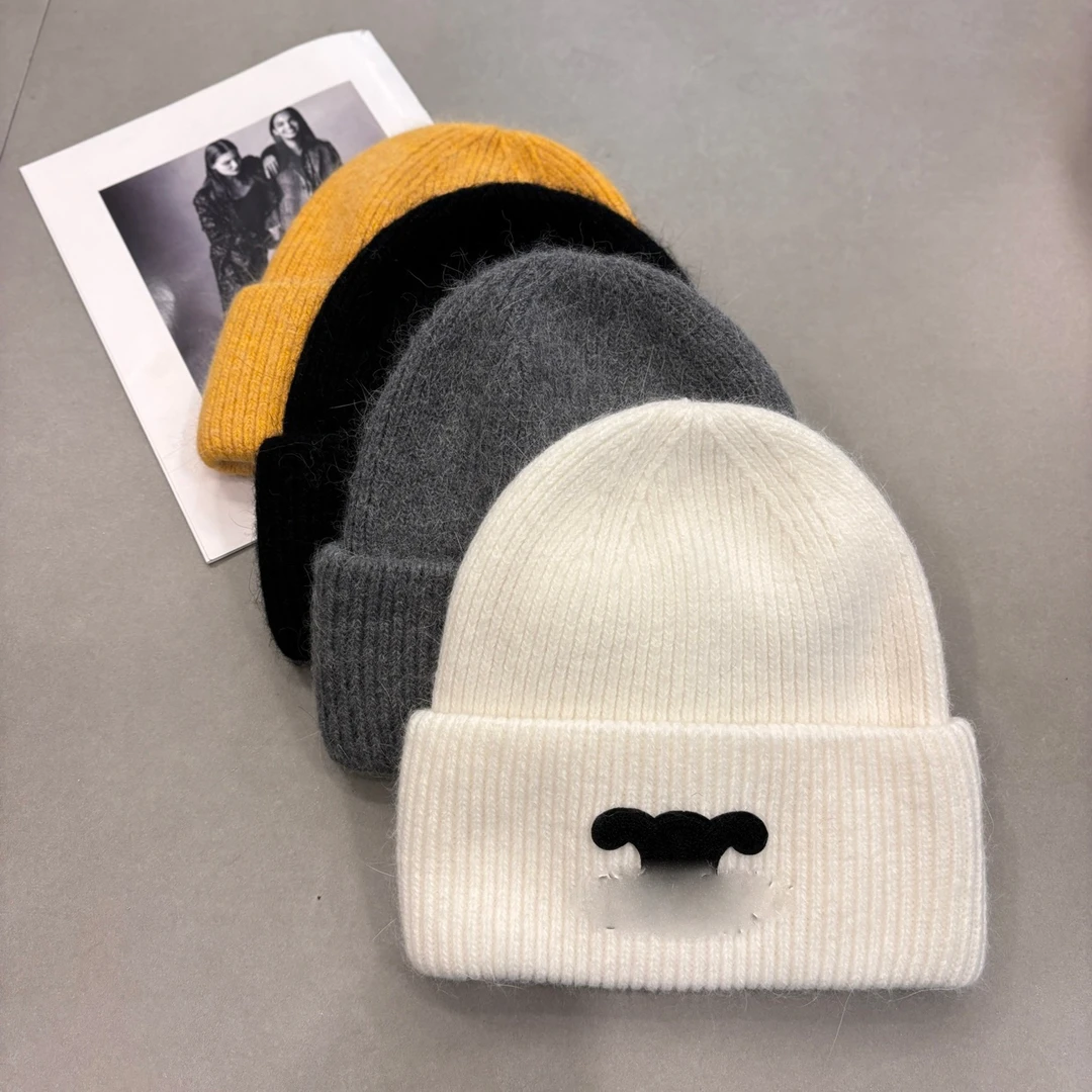 【双c字母帽】韩版冷帽大字母贴布绣显脸小毛线帽潮针织百搭情侣