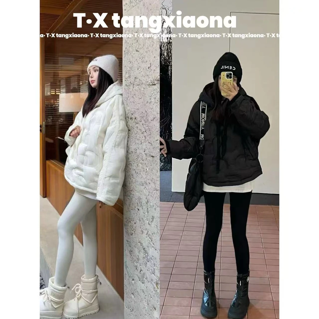 T•X 【冬日恋岛】连帽套头卫衣羽绒服宽松显瘦设计感外套1129010