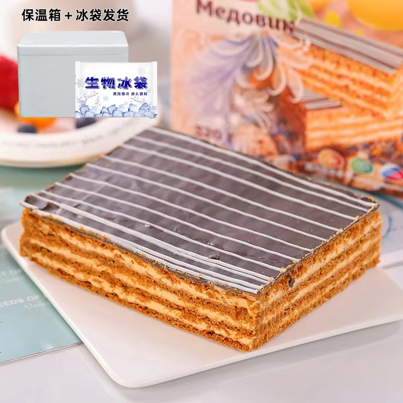 俄罗斯原装进口俄小淼二人世界口味提拉米苏大块蛋糕320克*1盒