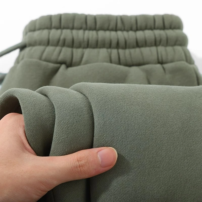 莫兰迪色系！复古灰绿色！350g重磅运动束脚卫裤男加绒加厚长裤女