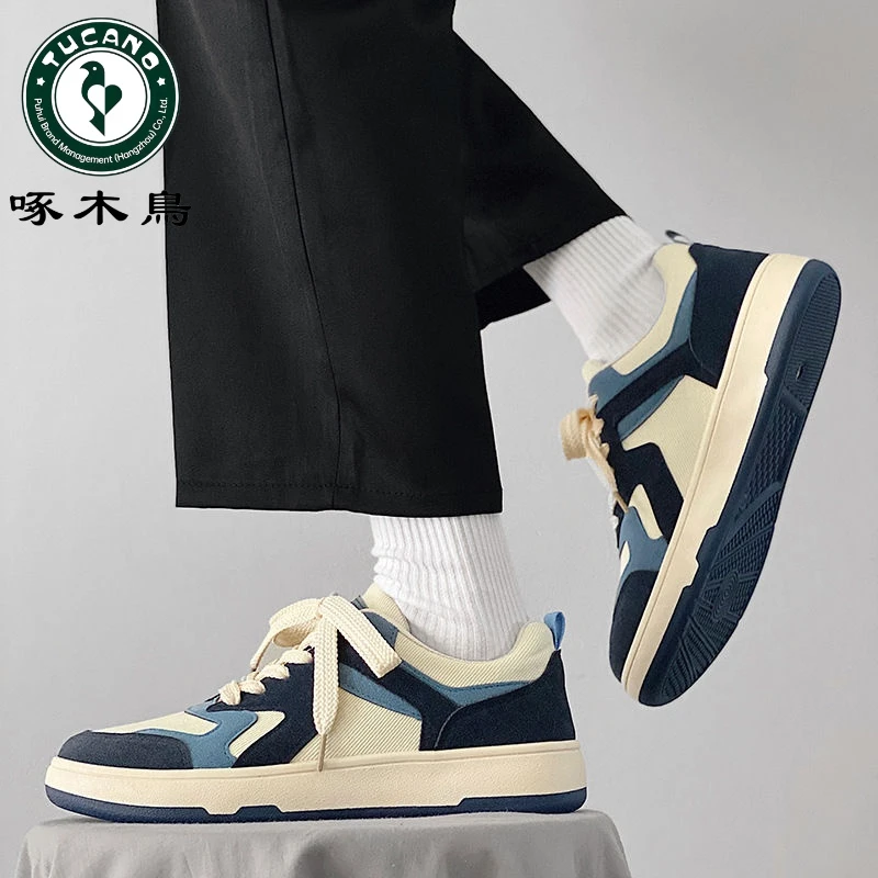 【正品】啄木鸟鞋男款夏季透气运动帆布休闲板鞋韩百搭潮鞋德训鞋