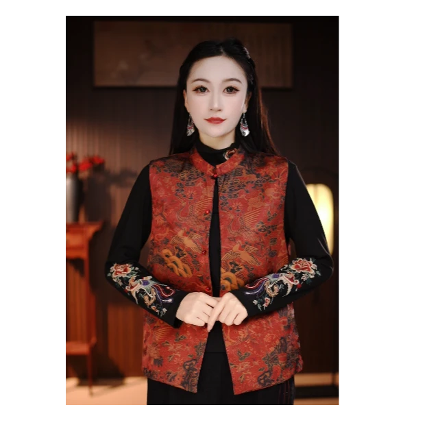 [鹤舞]小鱼高定国风新中式刺绣双面穿马甲