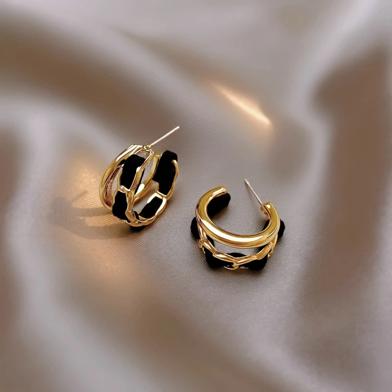 非金属耳饰 丝绒耳圈耳饰夏季2025年新款推荐气质耳环女轻奢耳钉