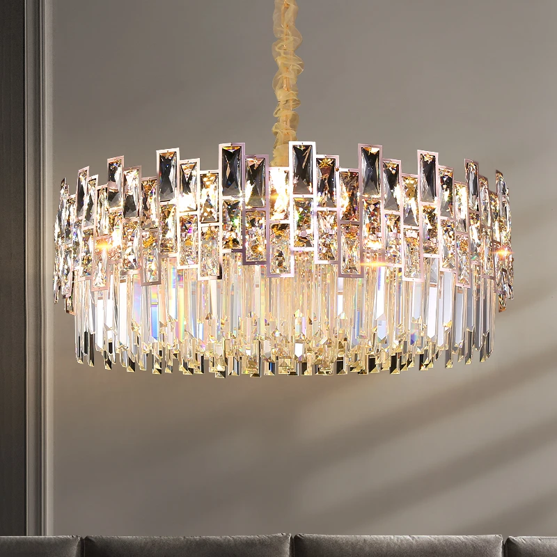 后现代轻奢吊灯奢华高档大气水晶灯客厅灯餐厅灯港式圆形卧室灯具