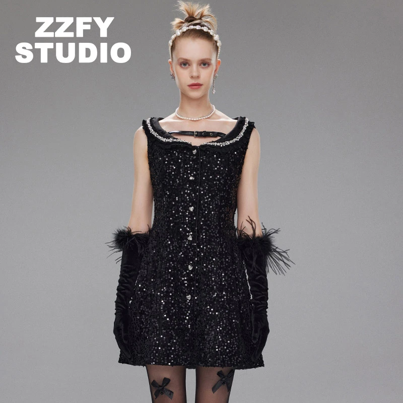 【超总专属】ZZFY STUDIO 无袖娃娃领皮带饰连衣裙 23LYQ440631B