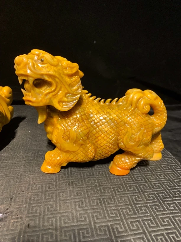 寿山石麒麟风调雨顺吸财家居摆件