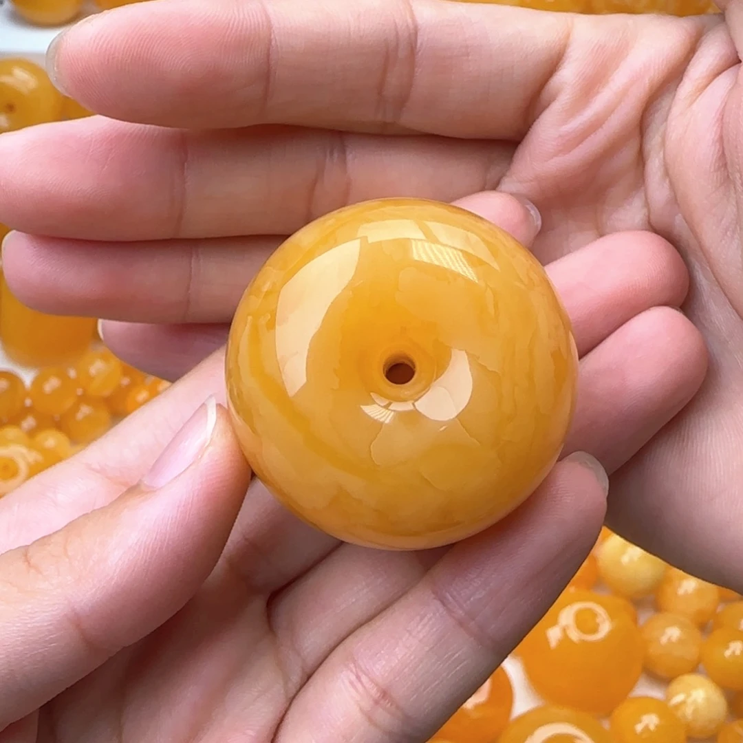 琥珀颈饰未镶嵌平安扣挂件
