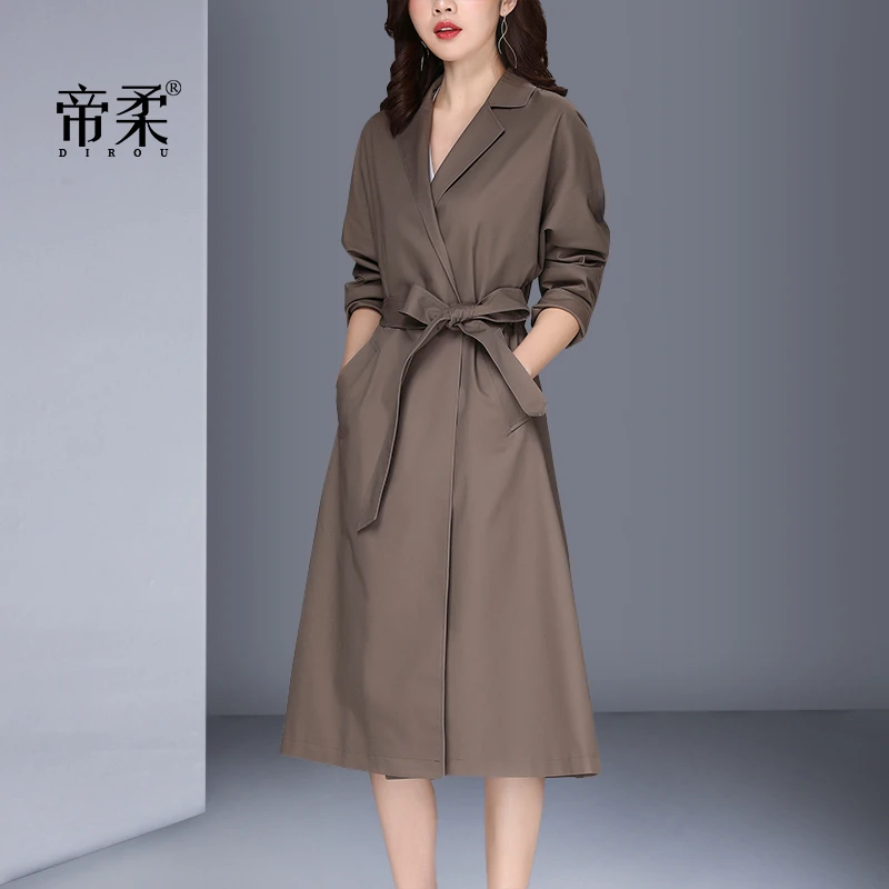 洋气高档风衣女中长款春秋新款韩版时尚气质大码宽松收腰过膝外套