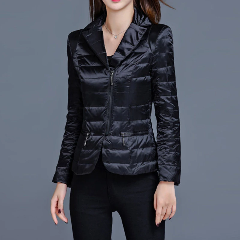 时尚打底叠穿羽绒服女短款修身显瘦气质百搭保暖外套冬季轻便内搭