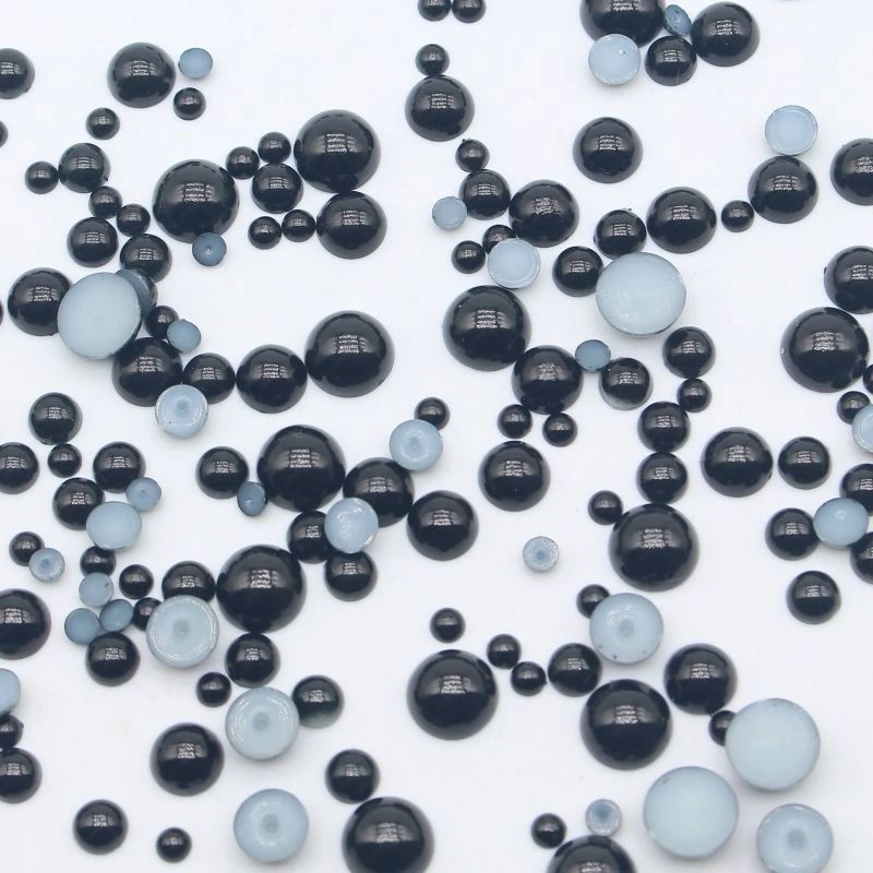 4-10mm黑色半面珠眼睛玩偶圆形眼珠毛绒眼睛diy手工钩针眼睛配件