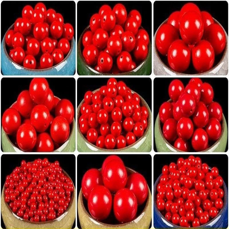 diy饰品配件手工串珠不掉皮红色糖果珠6-20mm 散珠子手缝手链材料