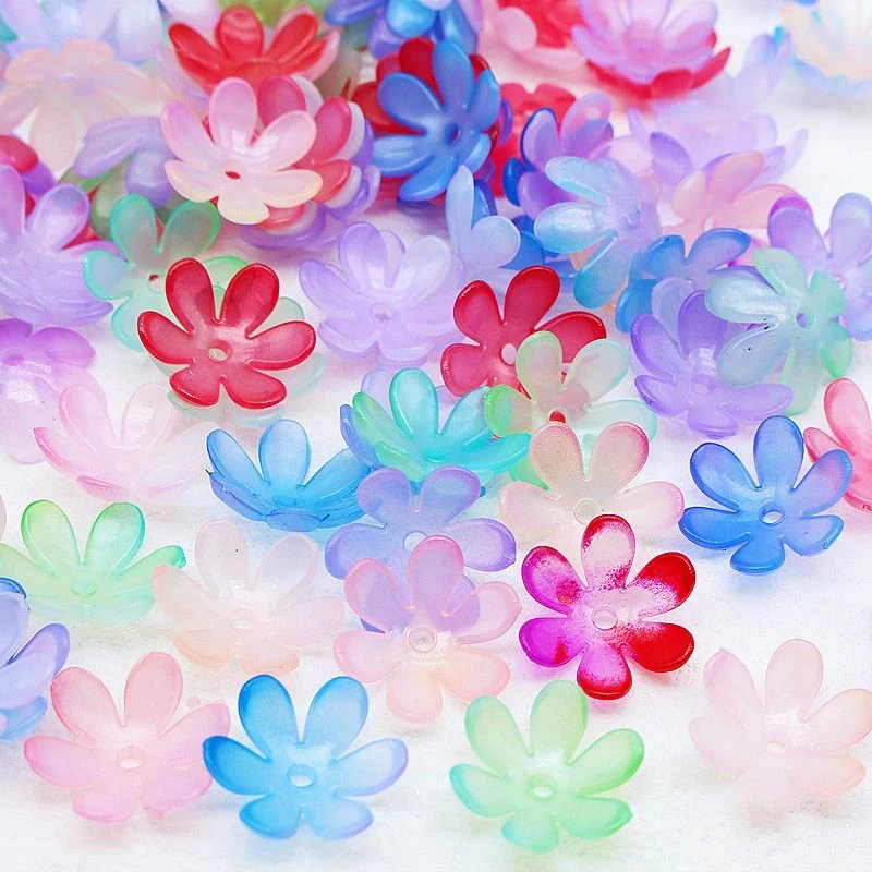 20mm果冻渐变六叶幸福花花瓣DIY手工串珠花束花瓣玫瑰花材料配件