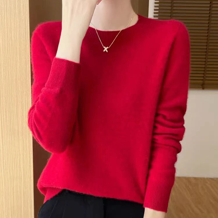 （A801~A900)百搭女装毛衣长袖针织时尚宽松半高领圆领秋冬套头