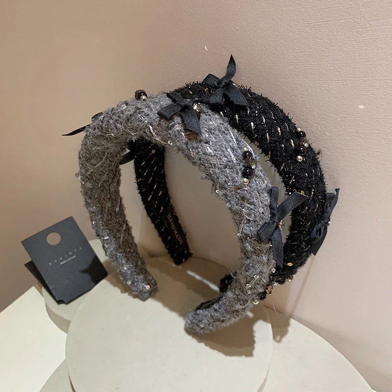 复古小香风秋冬新款发箍优雅气质时尚百搭高级感头箍压发发卡头饰