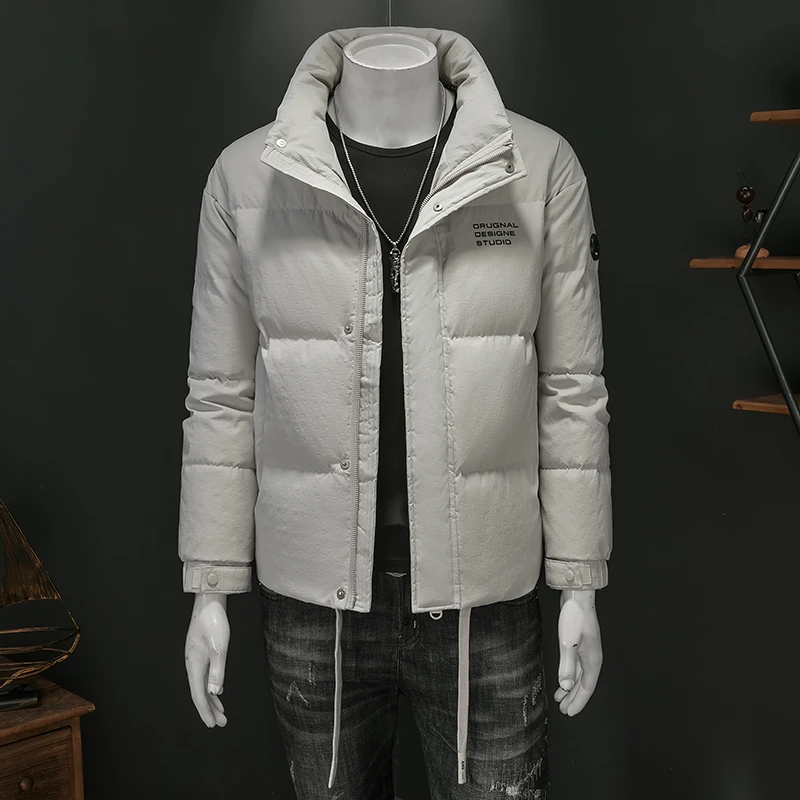 冬季新款羽绒服男韩版修身立领白鸭绒外套百搭青年休闲男装羽绒衣