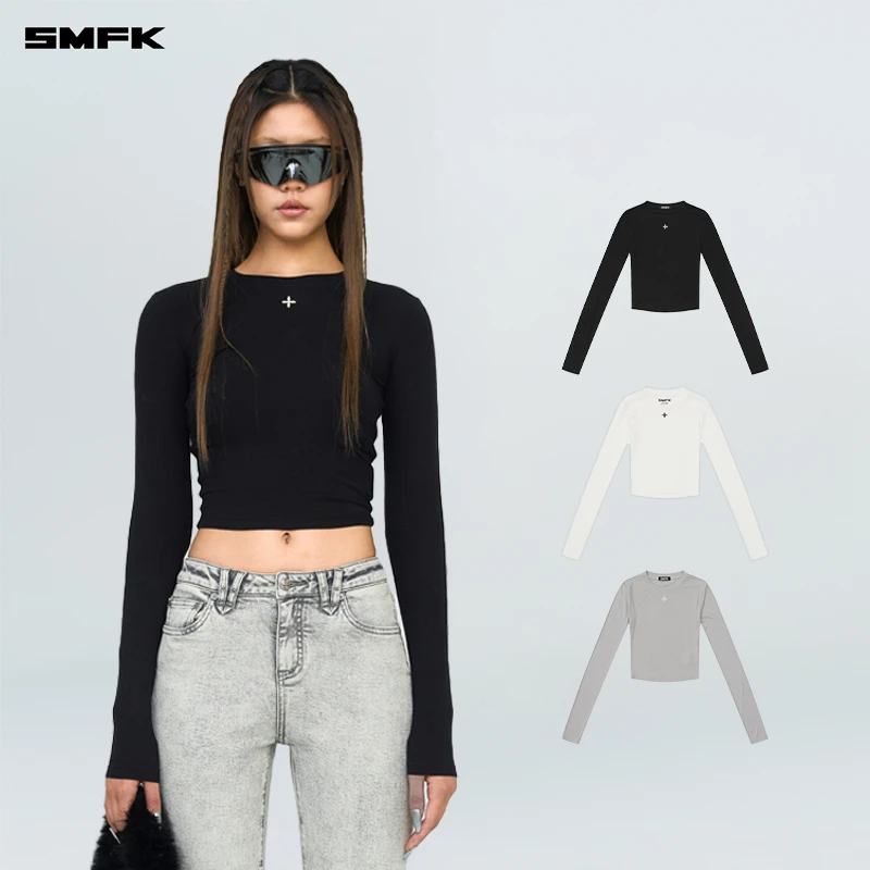 SMFK拥抱紧身运动上衣 ULS11B 女士户外休闲简约修高弹显瘦打底