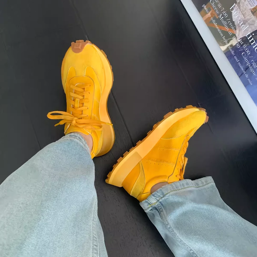 【彩色马皮】原创！增高厚底运动鞋女新款透气复古休闲超好看老爹鞋