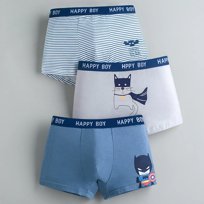 儿童内裤纯棉男童平角裤小童中大童四角短裤男孩青少年学生底裤