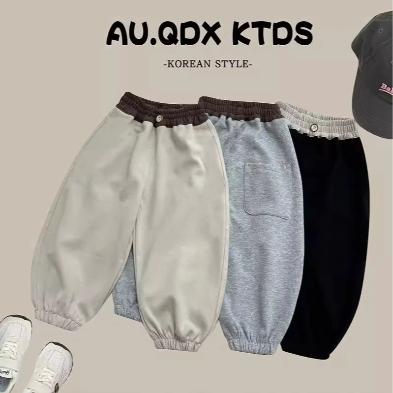 男童裤子新款宽松休闲裤棉裤宝宝运动裤女童卫裤外穿