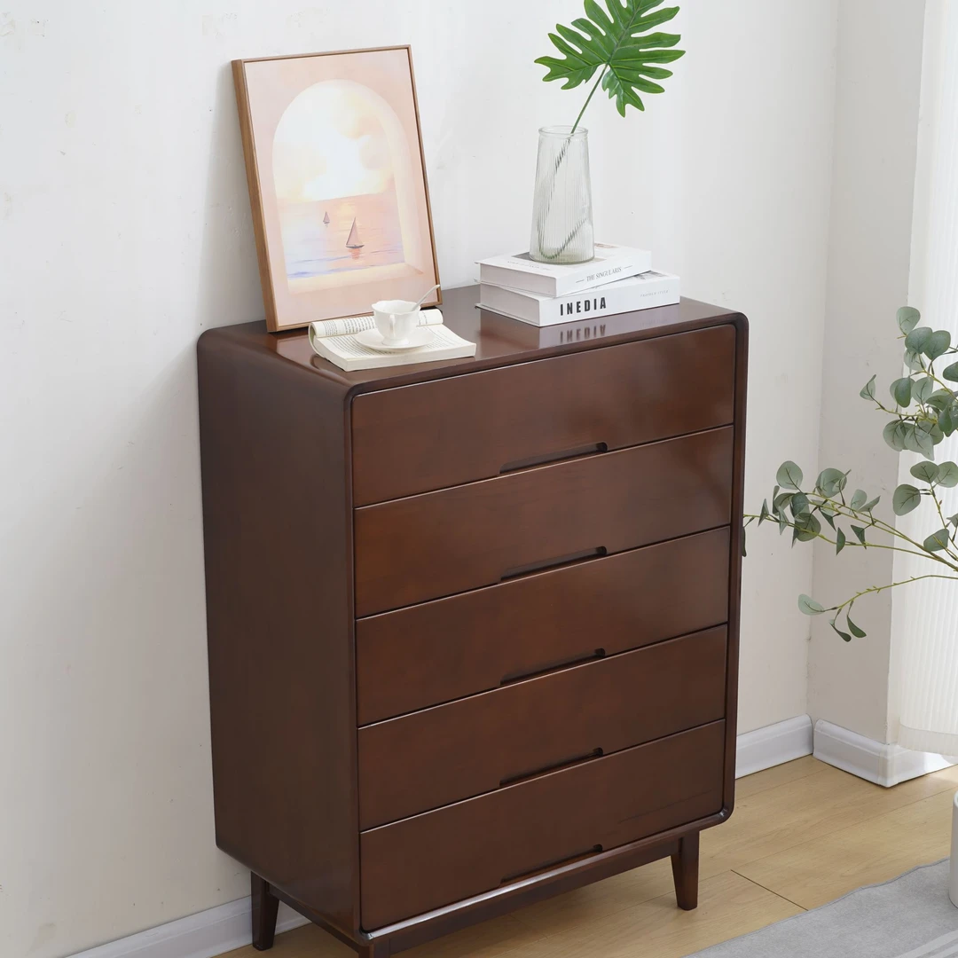 五斗柜家用客厅简约实木斗柜卧室抽屉式储物柜北欧玄关置物柜