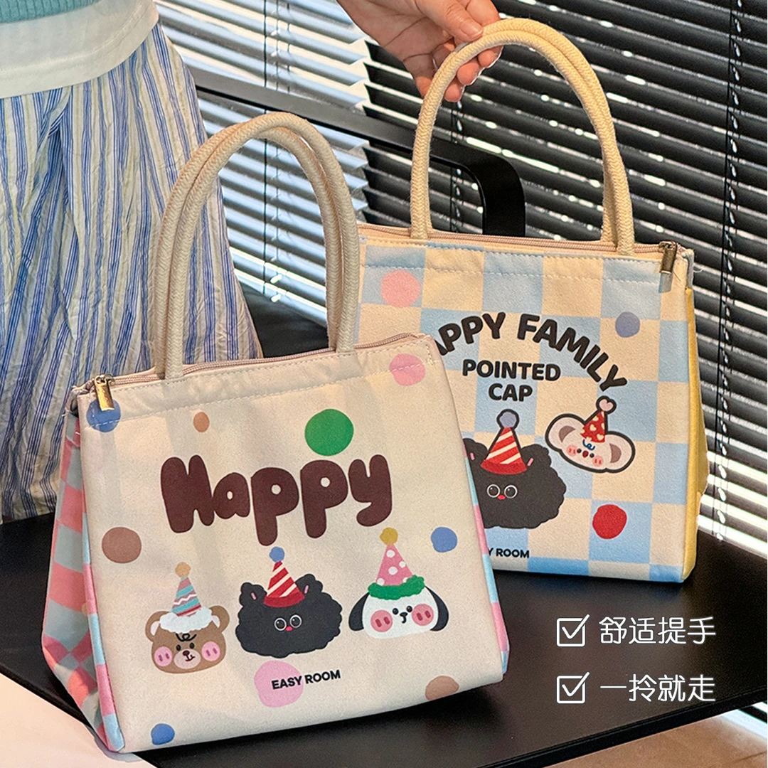 加厚保温饭盒包学生可爱手提便当袋子加厚铝箔上班族高颜值带饭包