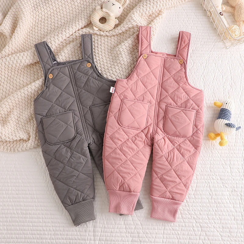 男女宝宝背带裤秋冬婴儿夹棉保暖裤子长裤外穿裤棉裤012岁洋气