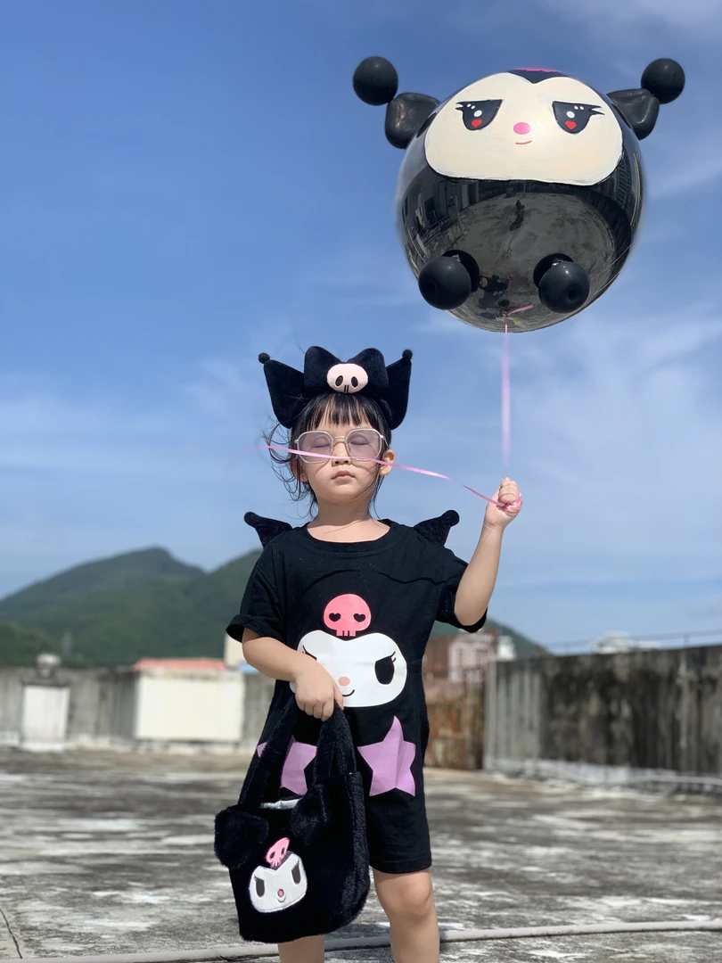 12寸蛋仔气球库洛米美乐蒂表情蛋仔派对主题气球加厚防爆气球批发