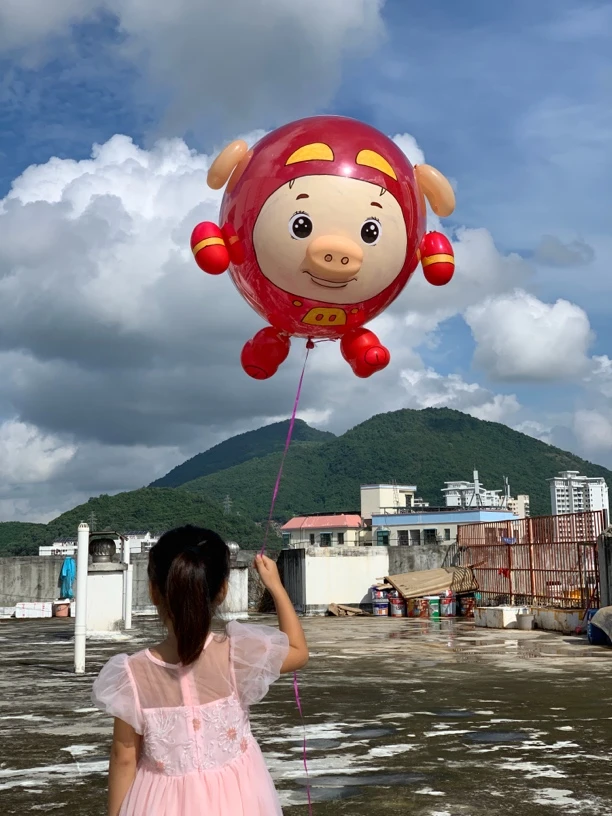 18寸蛋仔猪猪侠飞天气球表情猪猪贴纸街卖夜市广场公园摆地摊