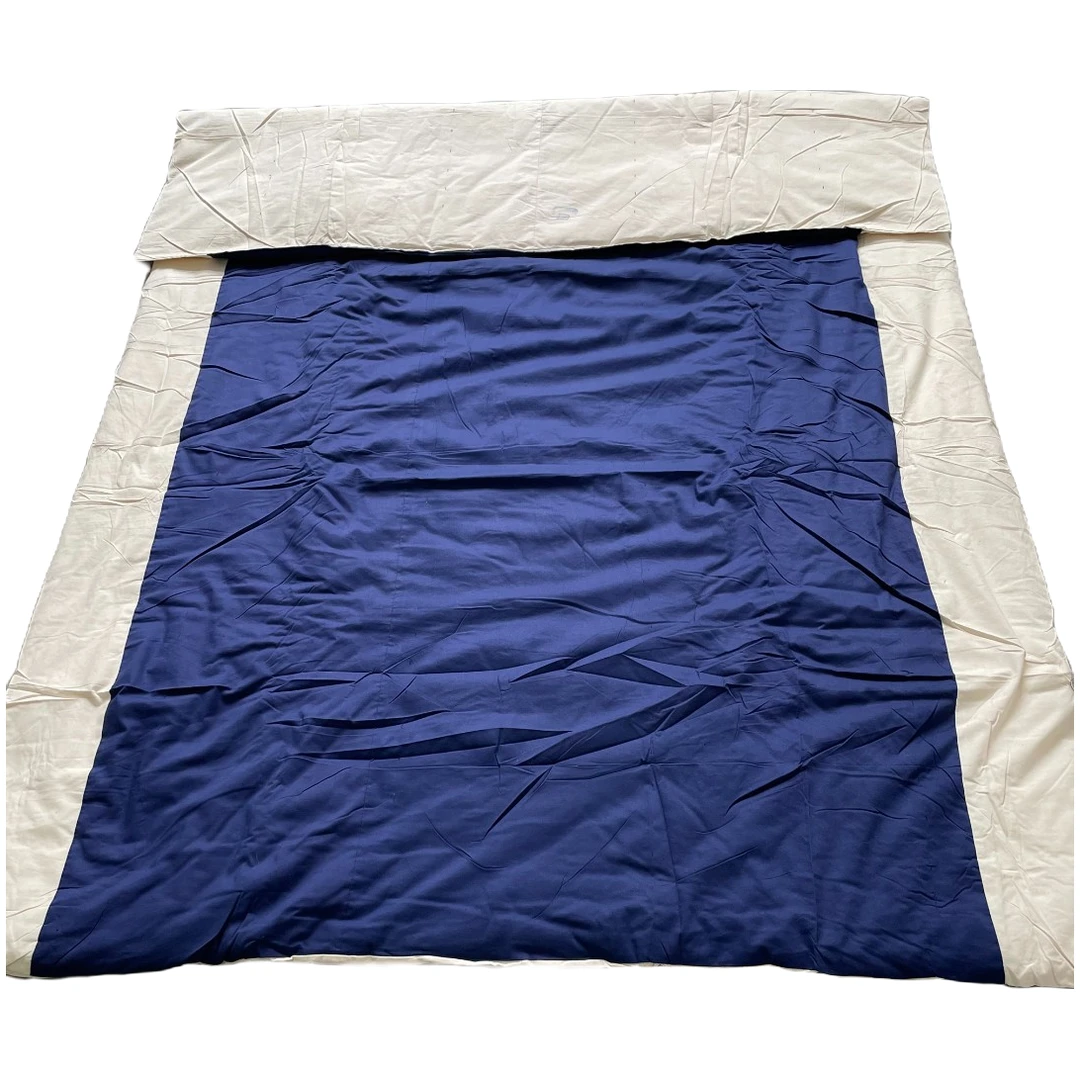 蓝色棉花被 蓝面白底 长2米*宽1.5米  重6.5斤  白色单人棉花被