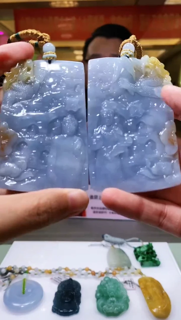 【闪购商品】翡翠颈饰未镶嵌T-@@JYTC0930115一对
