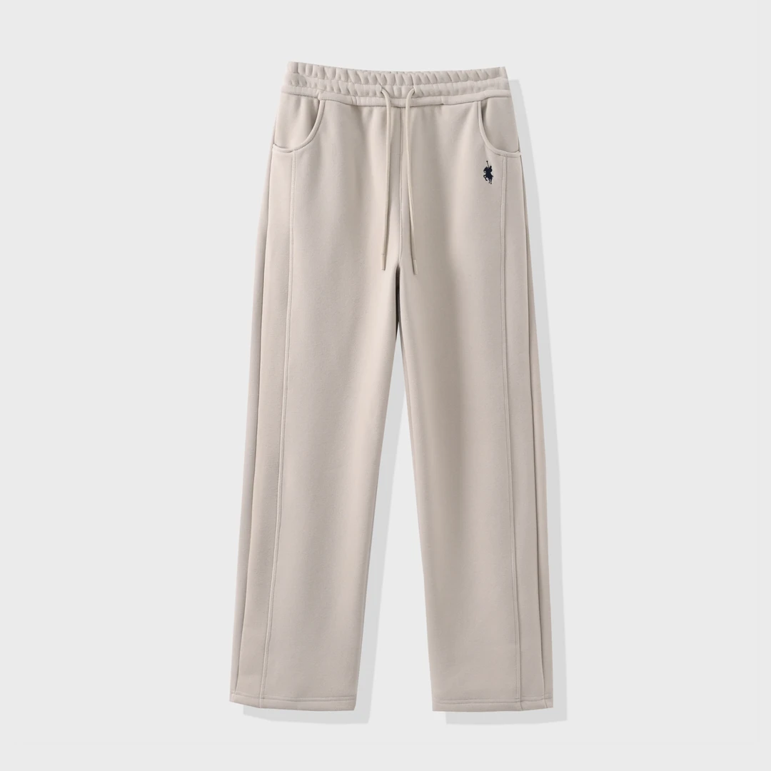 9711-冬款加绒平麻丝设计款女神显瘦直筒裤