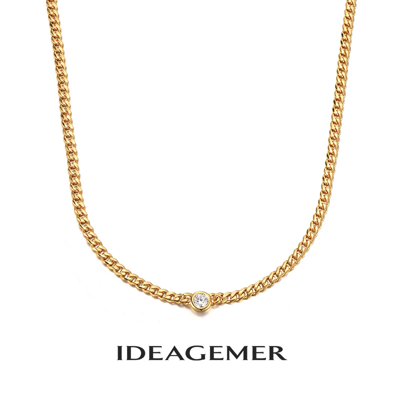 ideagemer 链子925银 时尚 百搭古巴项链经典百搭男生
