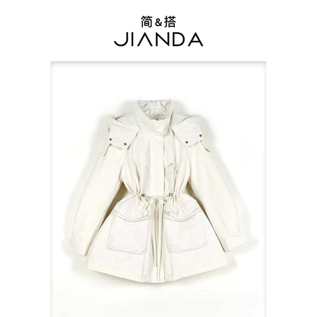 千屿Sheila女装高级感收腰显瘦大口袋高奢鹅绒服女款1203-5101687