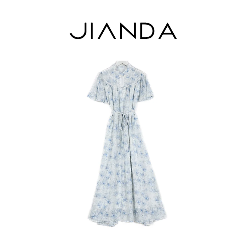 千屿Sheila国风盘扣水墨“青花瓷”连衣裙242-LYQ/0511-1304643